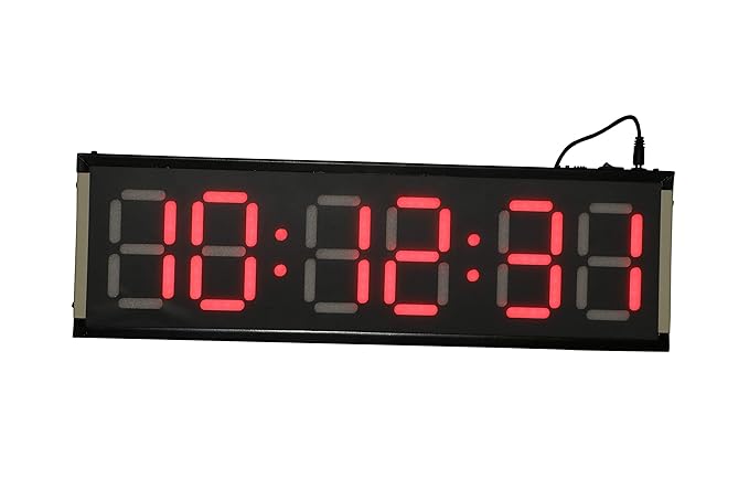 Skylink Jumbo Large GPS Wall Clock with Antenna, Red LED Display, GPS Controlled, 6-Digit (HH:MM:SS), Digit Height 4 inch (100 mm) Made in India