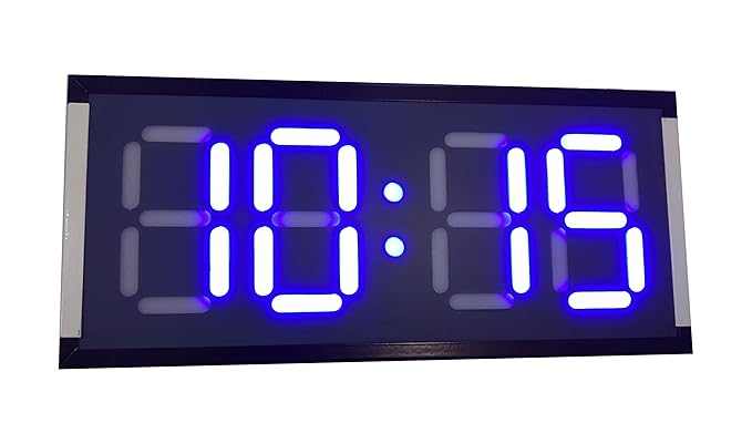 SKYLINK Jumbo Large Digital Wall Clock, Blue LED Display, RTC Controlled, 4-Digit, Height 6 inch (150 mm)
